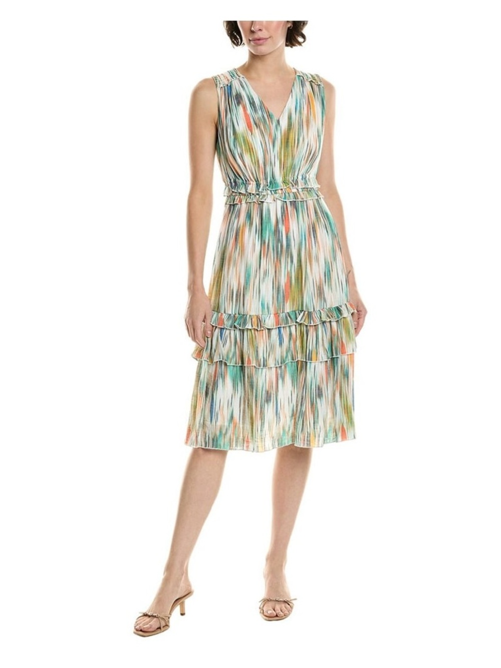Nanette Lepore Women's Sleeveless Ruffle Midi Dress,  14